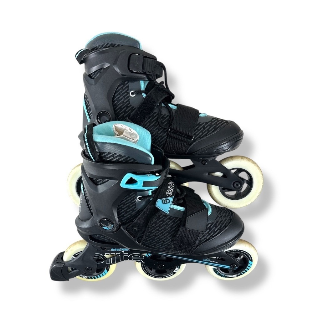 Roller Derby Elite Delta 110 Black Teal Adult‎ Inline Skates Size 10 USA EUC - Picture 4 of 12
